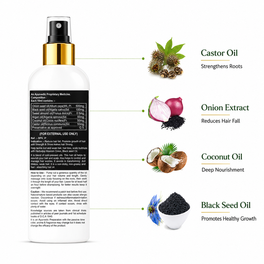 HerbalNoor MAXROM Onion Black Seed Hair Oil